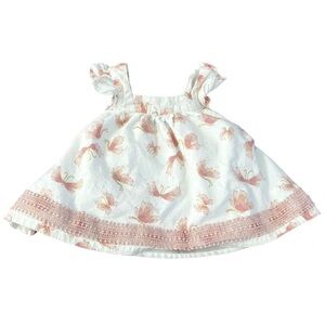 Catherine Malandrino Baby Girls White Pink Shirt Top Sleeveless Size 12 Months